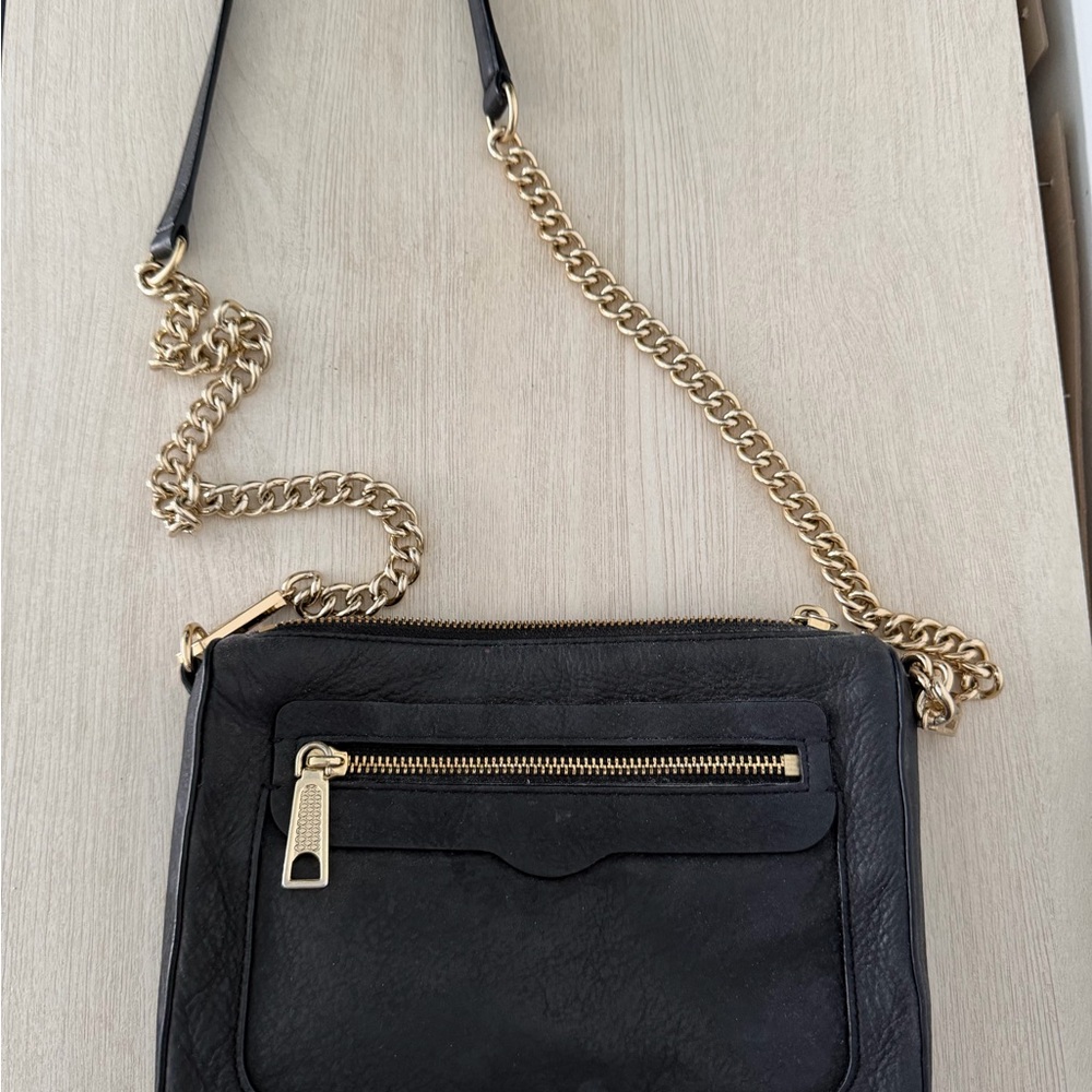 Rebecca Minkoff Black Crossbody Bag with Gold Chain